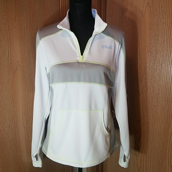 Fila Sport Pullover White Fleece Jacket - Picture 1 of 5